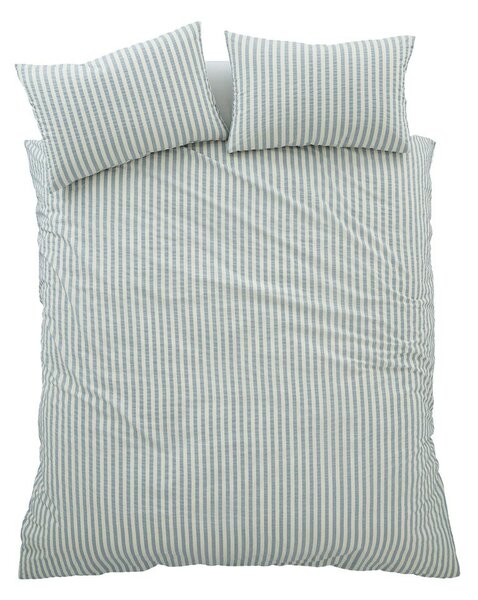 Niebieska pościel jednoosobowa 135x200 cm Cotton Rich Woven Stripe – Pineapple Elephant