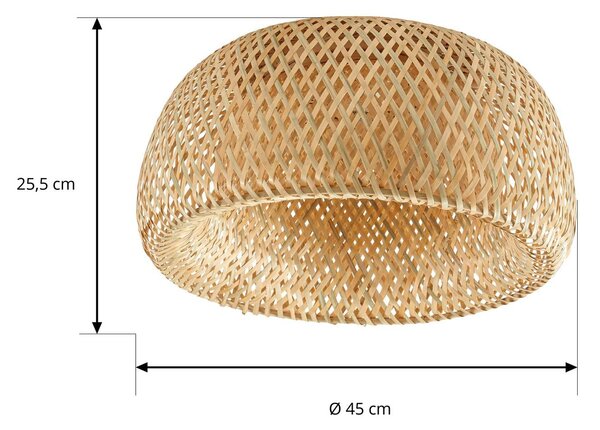 Lampa sufitowa Jadwiga Lindby, możliwość ściemniania, jasne drewno, salon / jadalnia, bambus, skandynawski