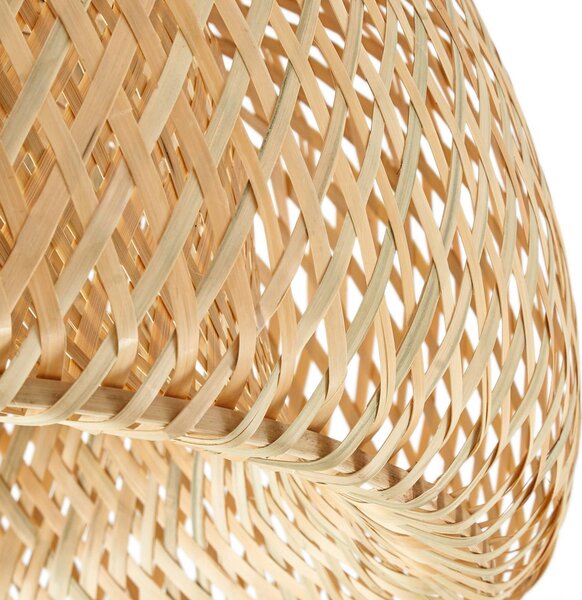 Lampa sufitowa Jadwiga Lindby, możliwość ściemniania, jasne drewno, salon / jadalnia, bambus, skandynawski