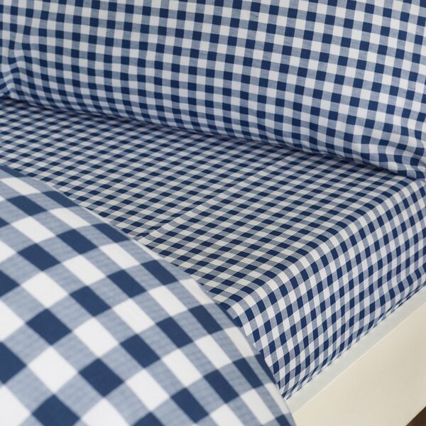 Ciemnoniebieska pościel jednoosobowa 135x200 cm Bamford Gingham Check – Catherine Lansfield