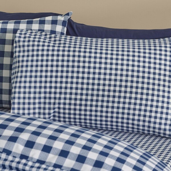 Ciemnoniebieska pościel jednoosobowa 135x200 cm Bamford Gingham Check – Catherine Lansfield
