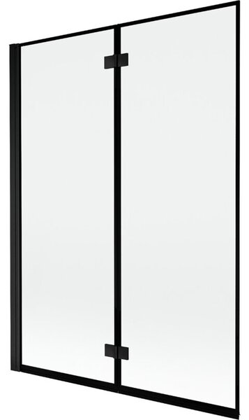 Mexen Mist parawan nawannowy 2-skrzydłowy lewy 130 x 150 cm, czarna ramka, czarny - 8A9-130-002-70-70-L