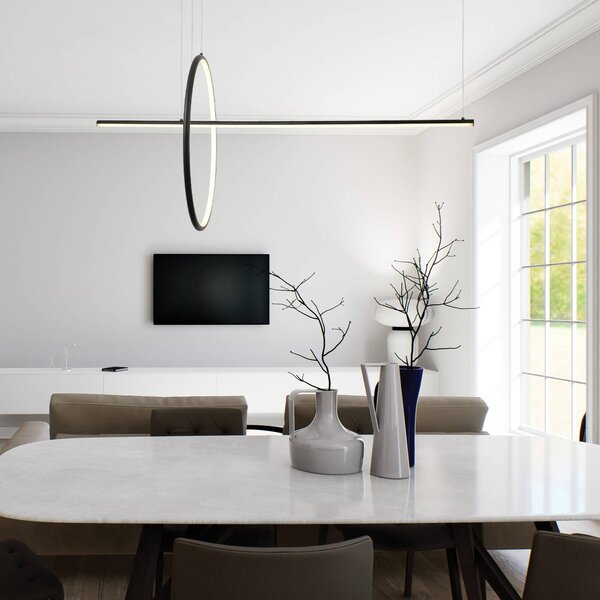 Zambelis Lampa wisząca 20128, możliwość ściemniania, czarny, salon / jadalnia, aluminium, nowoczesny