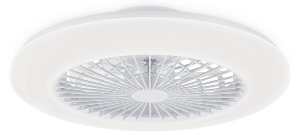 Philips Wentylator sufitowy LED Amigo, biały, 58 cm, CCT, DC możliwość ściemniania, biały / opal, salon / jadalnia, tworzywo sztuczne, nowoczesny
