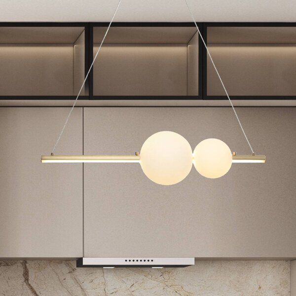 Zambelis Lampa wisząca 22108, możliwość ściemniania, mosiężny / złoty, salon / jadalnia, aluminium, nowoczesny