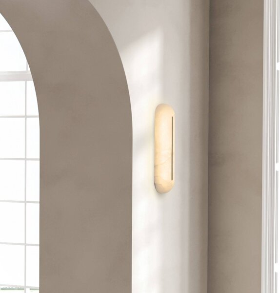Zambelis Kinkiet 2546, możliwość ściemniania, biały / opal, salon / jadalnia, kamień