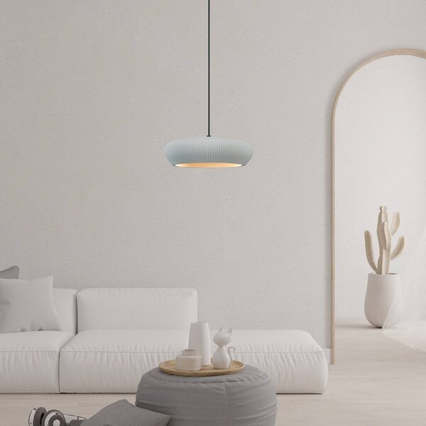 Zambelis Lampa wisząca 2592, możliwość ściemniania, aluminiowy / szary / cynkowy, salon / jadalnia, gips / glina