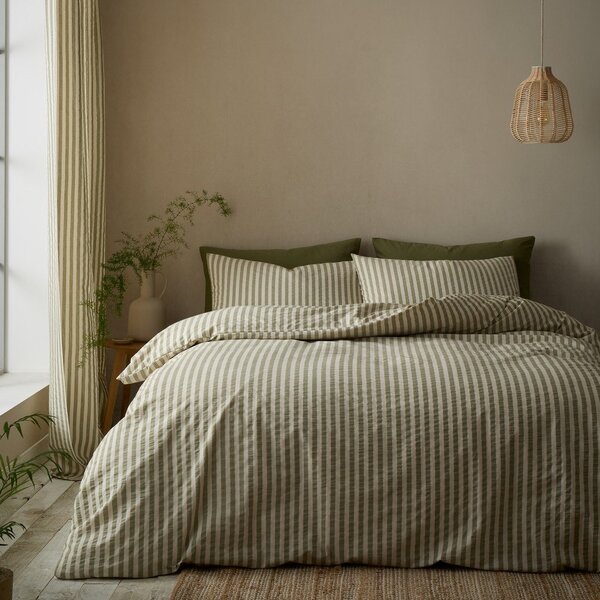 Zielona pościel jednoosobowa 135x200 cm Cotton Rich Woven Stripe – Pineapple Elephant