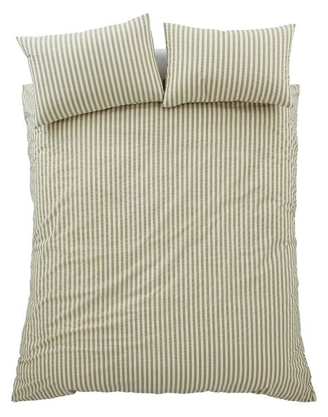 Zielona pościel jednoosobowa 135x200 cm Cotton Rich Woven Stripe – Pineapple Elephant