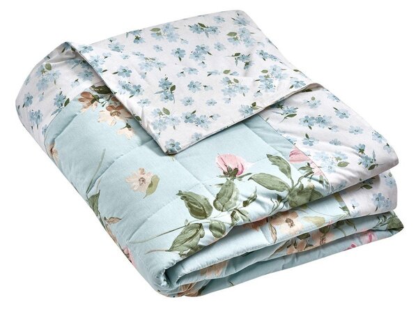 Niebieska narzuta pikowana 220x230 cm Avebury Floral – Catherine Lansfield