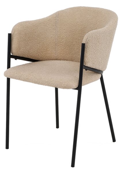 MebleMWM Krzesło Glamour DC-2144 quelle, czarne nogi, beż #5