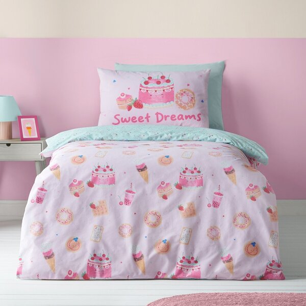 Różowa pościel dziecięca jednoosobowa 135x200 cm Sweet Treats – Catherine Lansfield