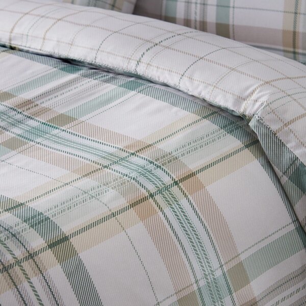 Zielona pościel jednoosobowa 135x200 cm Cartmel Check – Catherine Lansfield