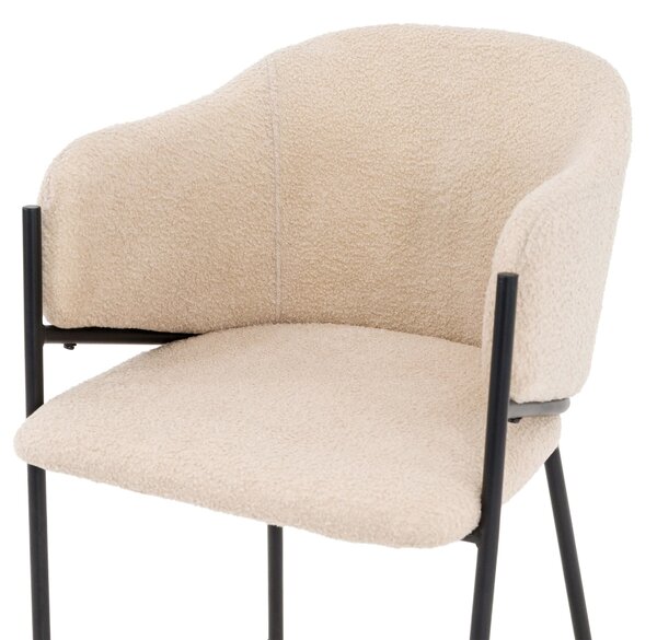 MebleMWM Krzesło Glamour DC-2144 quelle, czarne nogi, beż #6