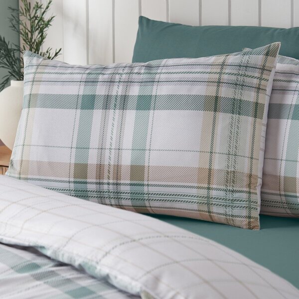 Zielona pościel jednoosobowa 135x200 cm Cartmel Check – Catherine Lansfield