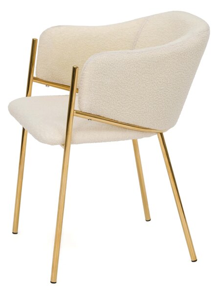 MebleMWM Krzesło Glamour DC-2144 quelle, złote nogi, beż #3