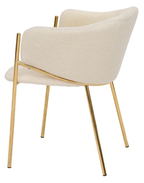 MebleMWM Krzesło Glamour DC-2144 quelle, złote nogi, beż #3