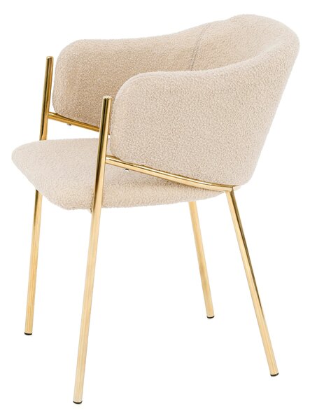 MebleMWM Krzesło Glamour DC-2144 quelle, złote nogi, beż #5