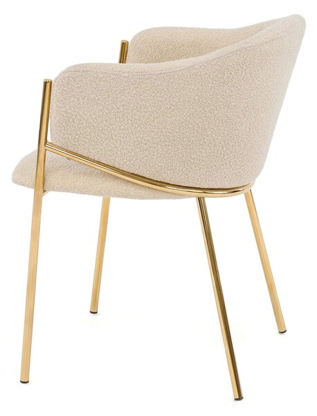 MebleMWM Krzesło Glamour DC-2144 quelle, złote nogi, beż #6