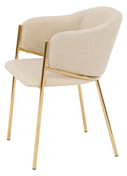 MebleMWM Krzesło Glamour DC-2144 quelle, złote nogi, beż #6