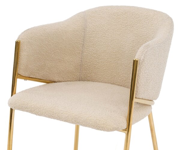 MebleMWM Krzesło Glamour DC-2144 quelle, złote nogi, beż #6