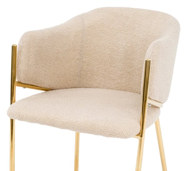 MebleMWM Krzesło Glamour DC-2144 quelle, złote nogi, beż #5