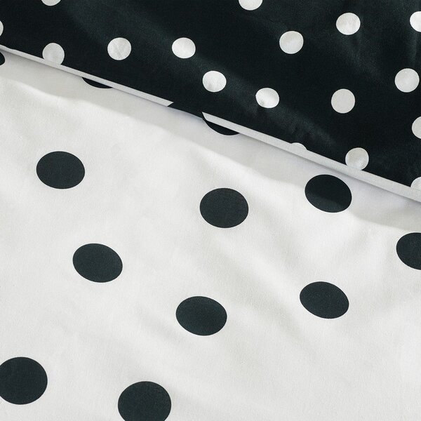 Czarno-biała pościel jednoosobowa 135x200 cm Polka Dot – Catherine Lansfield