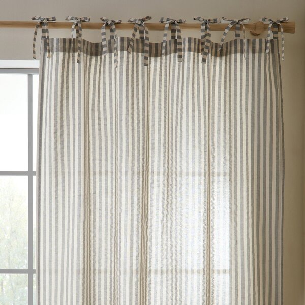 Szara zasłona 140x183 cm Zanzibar Woven Stripe – Pineapple Elephant