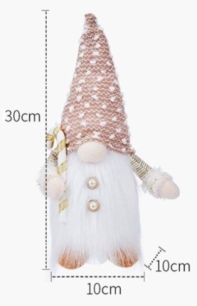 Świecący świąteczny skrzat JINGLE 30 cm - różne rodzaje Kolor: Brązowy
