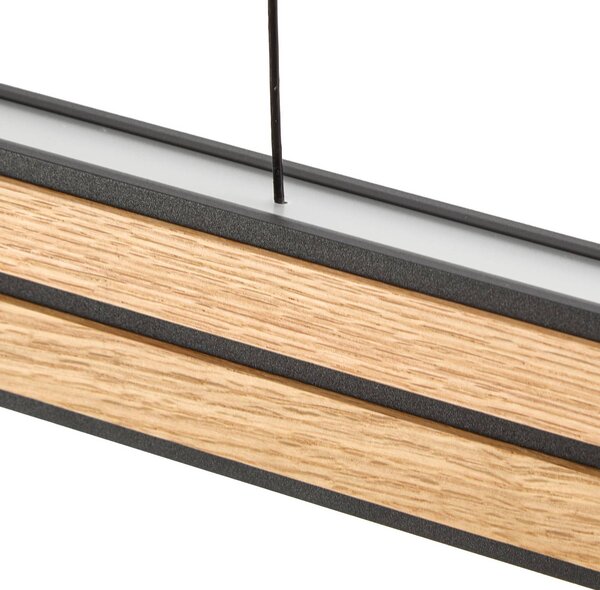 Lampa wisząca Lisene Quitani, możliwość ściemniania, jasne drewno, salon / jadalnia, aluminium, design
