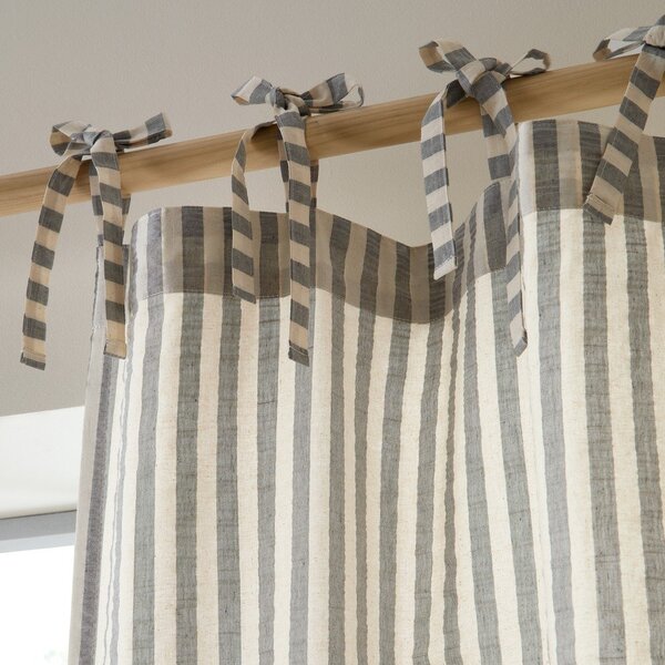 Szara zasłona 140x183 cm Zanzibar Woven Stripe – Pineapple Elephant