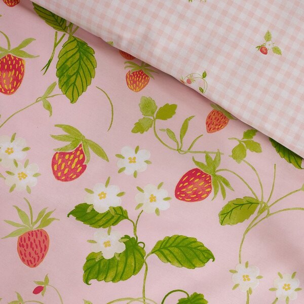 Różowa pościel jednoosobowa 135x200 cm Strawberry Frills – Catherine Lansfield