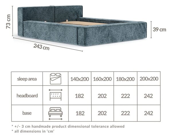 Ciemnozielone tapicerowane łóżko dwuosobowe ze schowkiem i stelażem 140x200 cm Voliera – Maison de Rêve