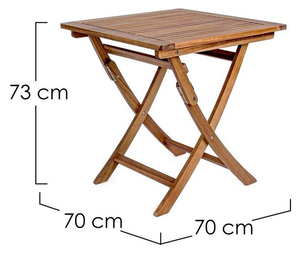 Stolik ogrodowy z litego drewna akacjowego 70x70 cm Noemi – Bizzotto