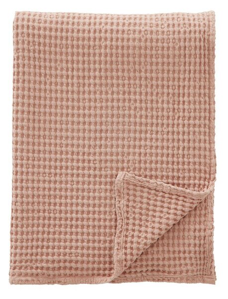 Szaroróżowy bawełniany koc 150x200 cm Jaipur Chunky Waffle – Pineapple Elephant