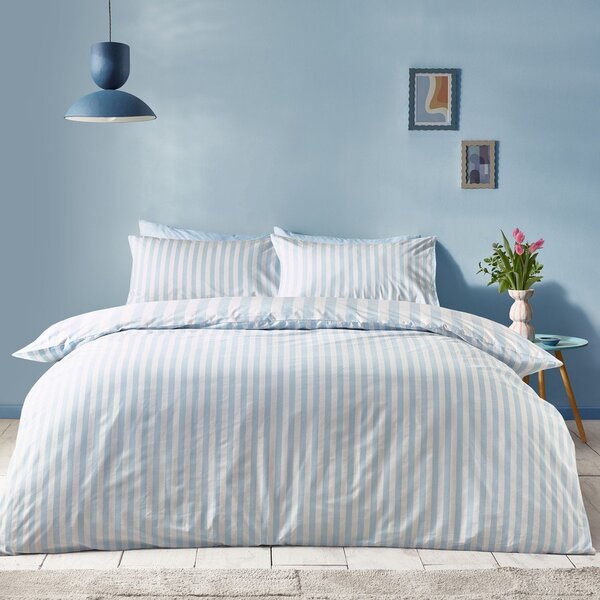 Biało-niebieska pościel jednoosobowa 135x200 cm Stripe Tease – Sassy B
