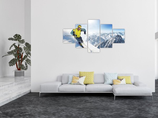Obraz - Narciarz (125x70 cm)