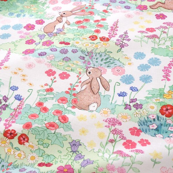 Bawełniana pościel dziecięca jednoosobowa 135x200 cm Meadow Bunnies – Belle & Boo