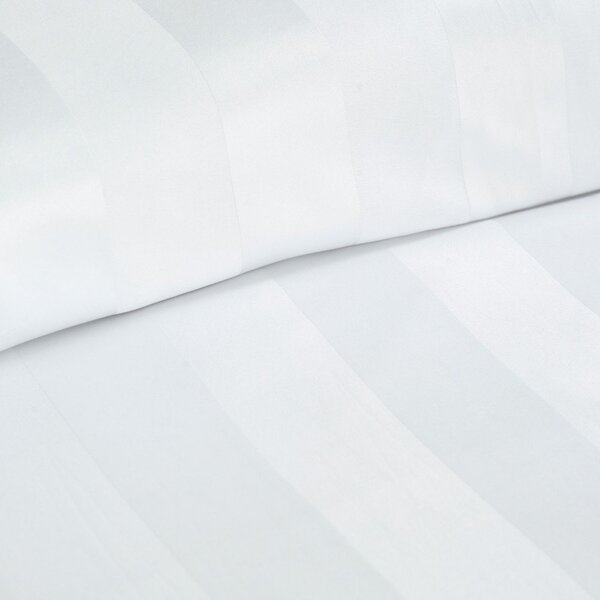Biała satynowa pościel dwuosobowa 3-częściowa 200x200 cm So Soft Satin Stripe – Catherine Lansfield