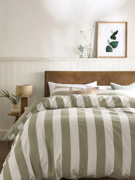 Bawełniana pościel STRIPES biało-zielona Rozmiar pościeli: 70 x 90 cm | 140 x 200 cm