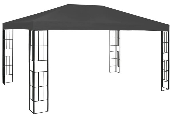 Altana ze sznurem lampek LED, 3x4 m, antracytowa