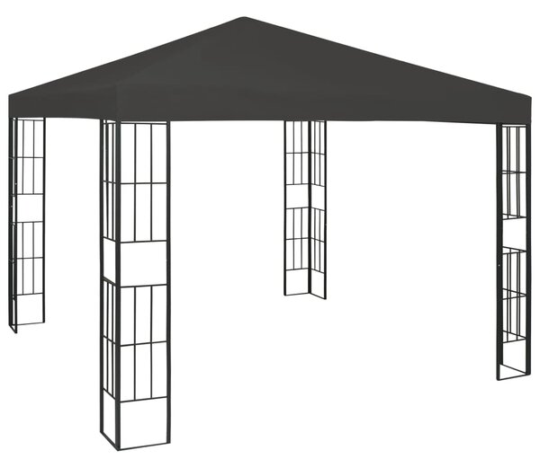 Altana ze sznurem lampek LED, 3x3 m, antracytowa