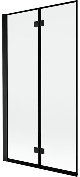 Mexen Mist parawan nawannowy 2-skrzydłowy lewy 100 x 150 cm, czarna ramka, czarny - 8A9-100-002-70-70-L