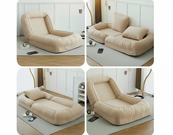 Relaksacyjny fotel z regulacją LAZY SOFA, beżowy