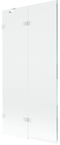 Mexen Lunar parawan nawannowy 2-skrzydłowy lewy 90 x 150 cm, transparent, biały - 897-090-100-20-00-L