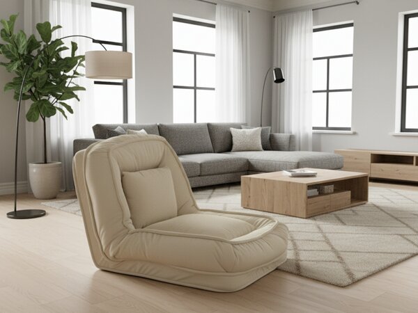 Relaksacyjny fotel z regulacją LAZY SOFA, beżowy
