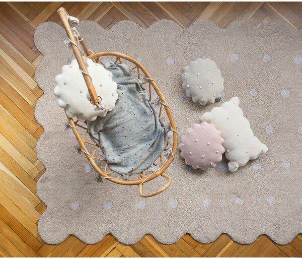 Beżowy bawełniany dywan dziecięcy tkany ręcznie odpowiedni do prania 120x160 cm Biscuit Beige – Lorena Canals