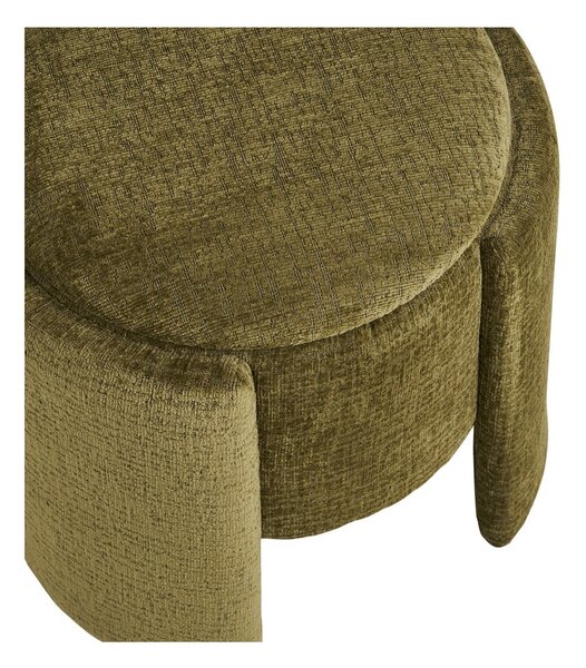 Puf z tkaniny szenilowej w kolorze khaki Walsdorf – House Nordic