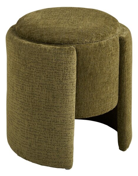 Puf z tkaniny szenilowej w kolorze khaki Walsdorf – House Nordic