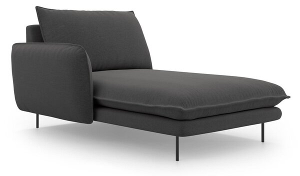 Ciemnoszary szezlong Cosmopolitan Design Vienna, lewostronny